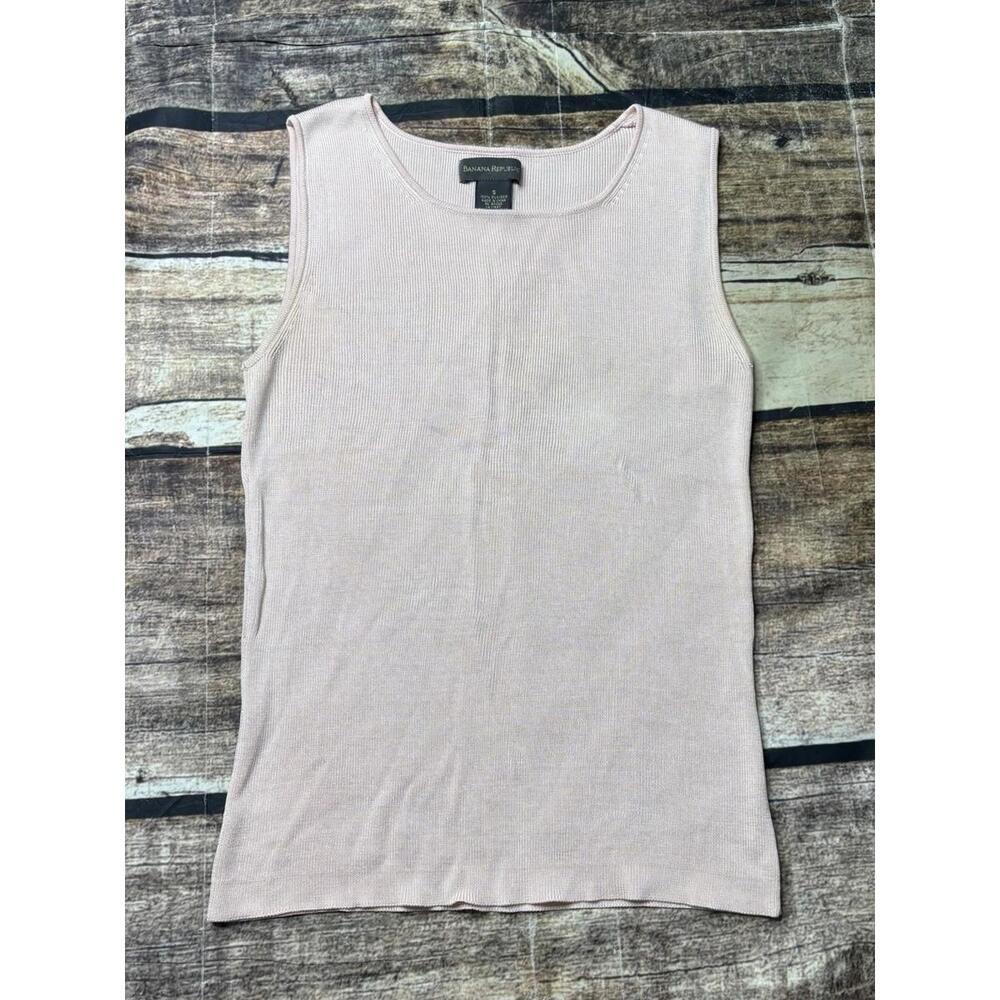 Y2K 2000 Banana Republic Tank Top Women's Small Sleeveless Silk Knit Pink